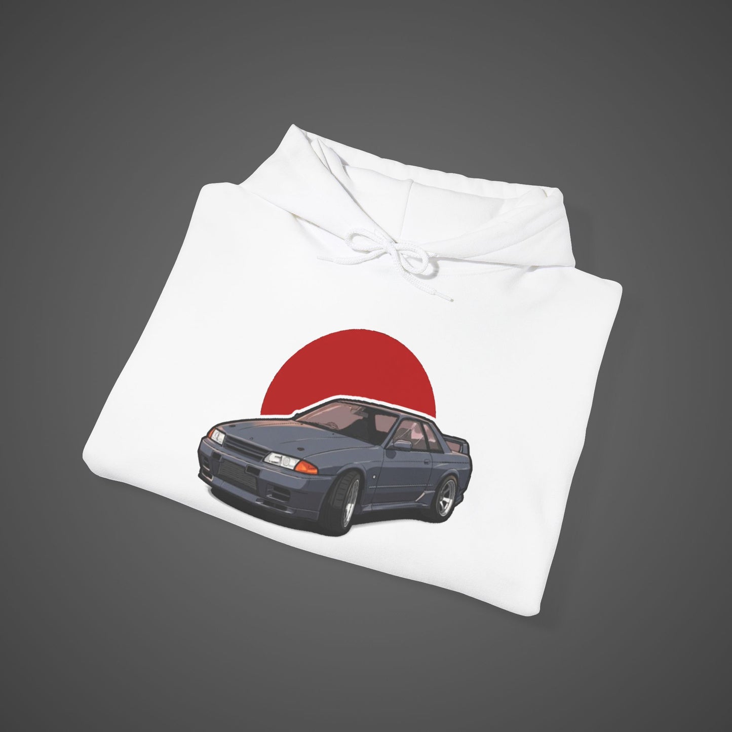 Retro Car Lover Unisex Hoodie - Heavy Blend Sweatshirt with Sun Design
