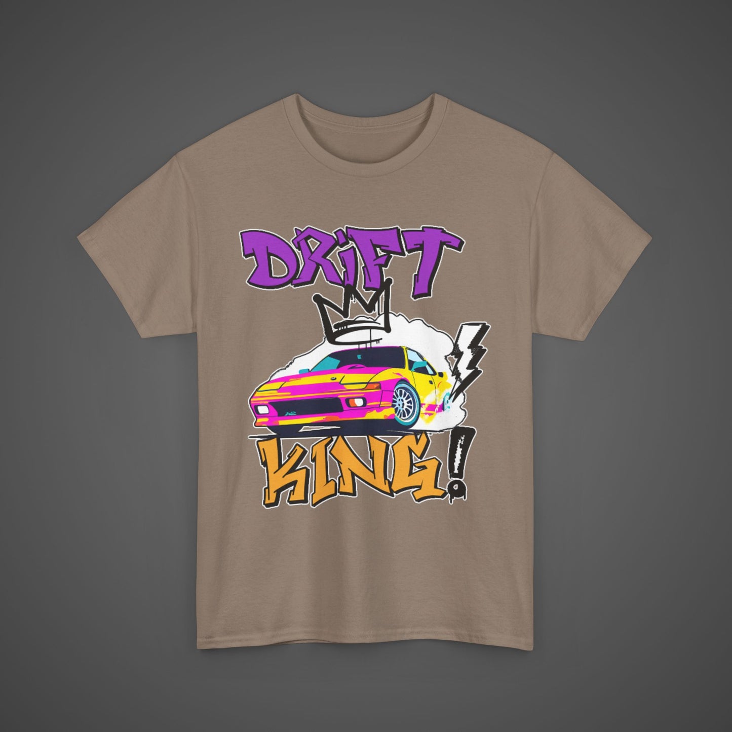 Drift King Unisex Heavy Cotton Tee - Perfect for Car Enthusiasts
