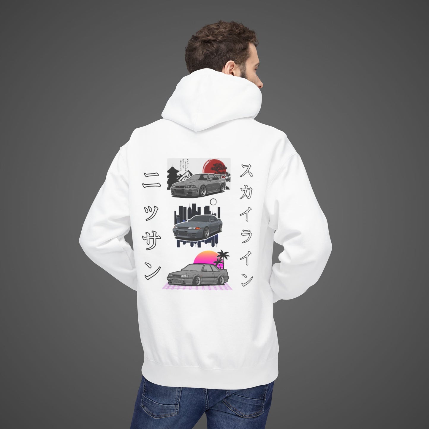 Retro Skyline Graphic Hoodie - Unisex Softstyle Fleece