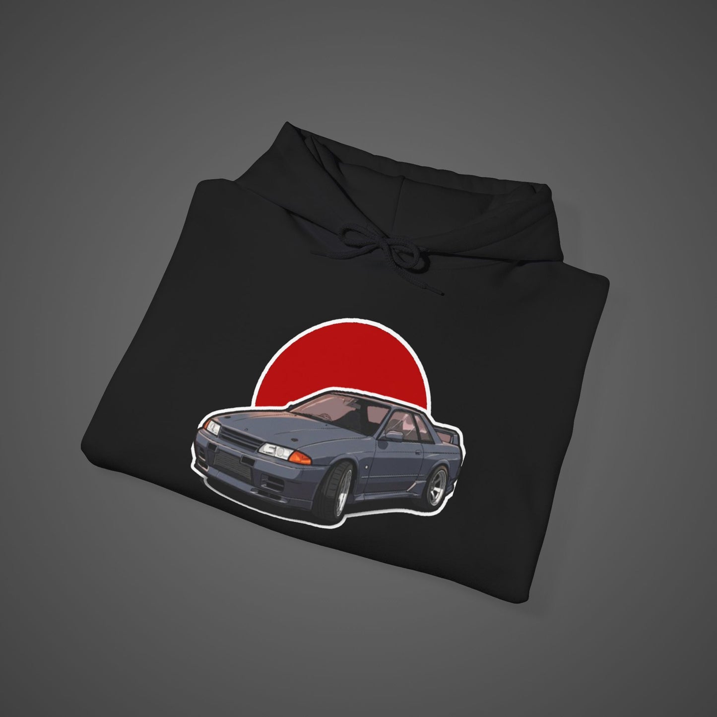 Retro Car Lover Unisex Hoodie - Heavy Blend Sweatshirt with Sun Design