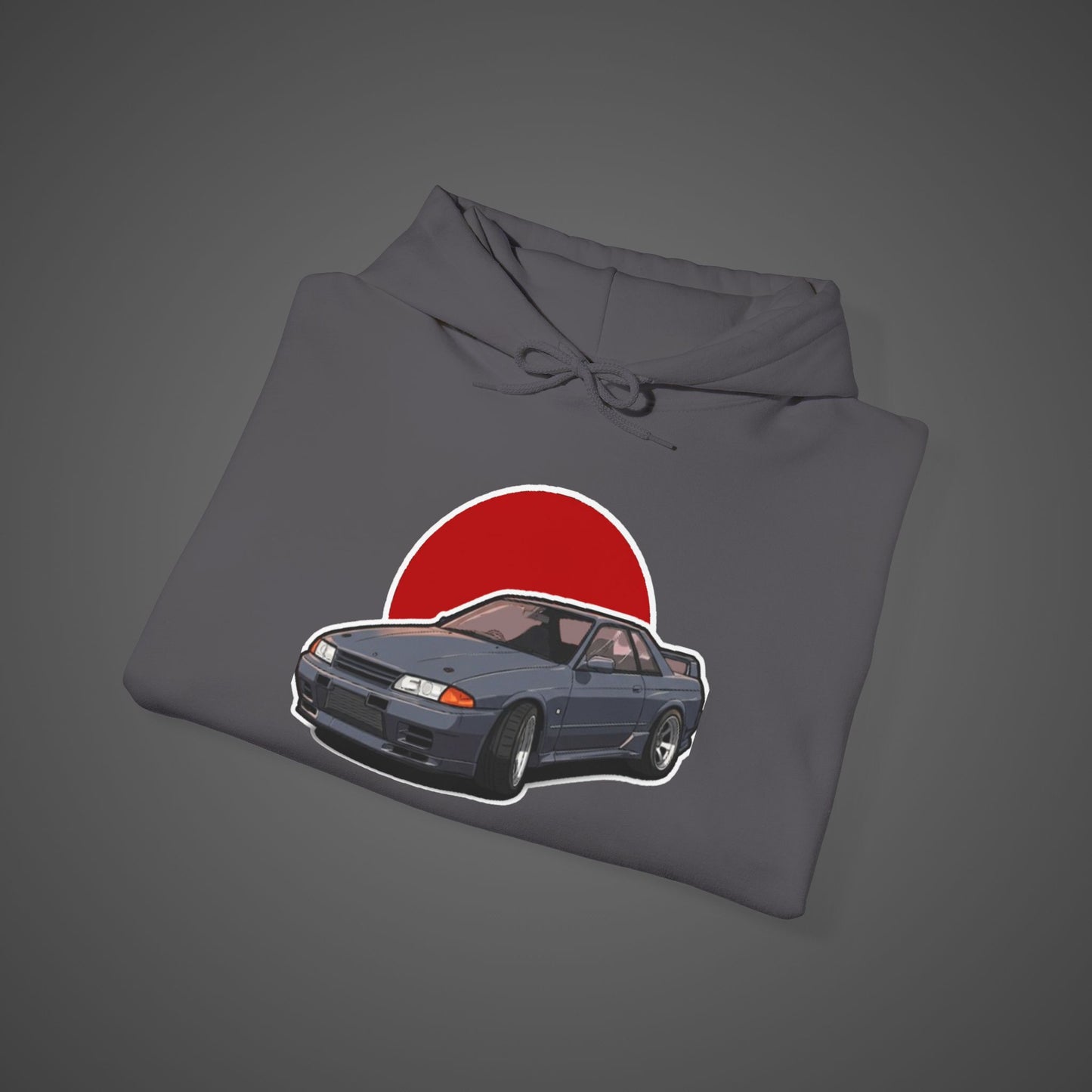 Retro Car Lover Unisex Hoodie - Heavy Blend Sweatshirt with Sun Design