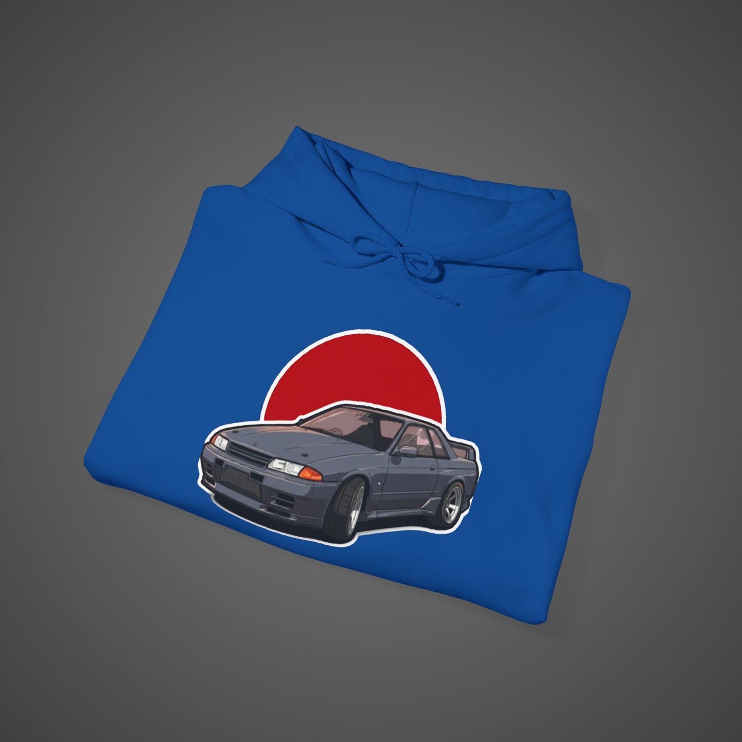 Retro Car Lover Unisex Hoodie - Heavy Blend Sweatshirt with Sun Design