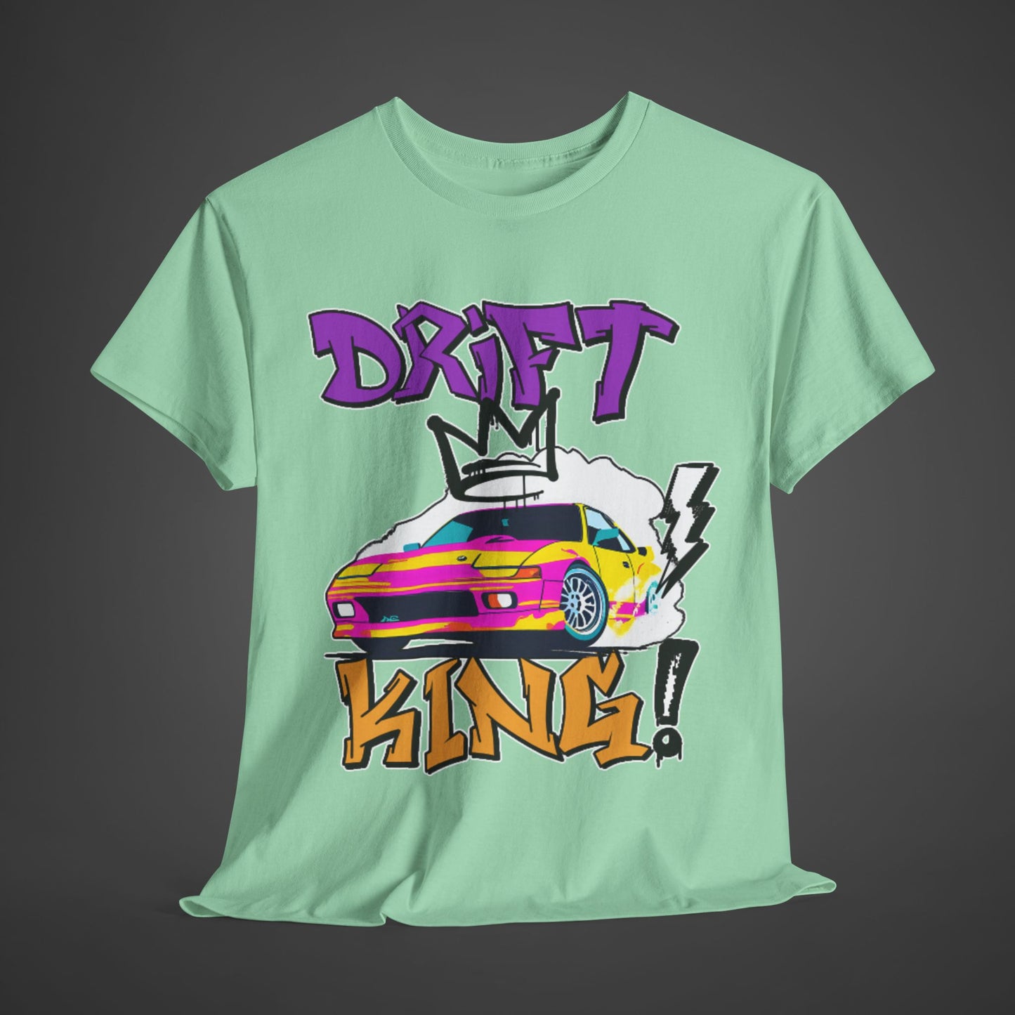 Drift King Unisex Heavy Cotton Tee - Perfect for Car Enthusiasts