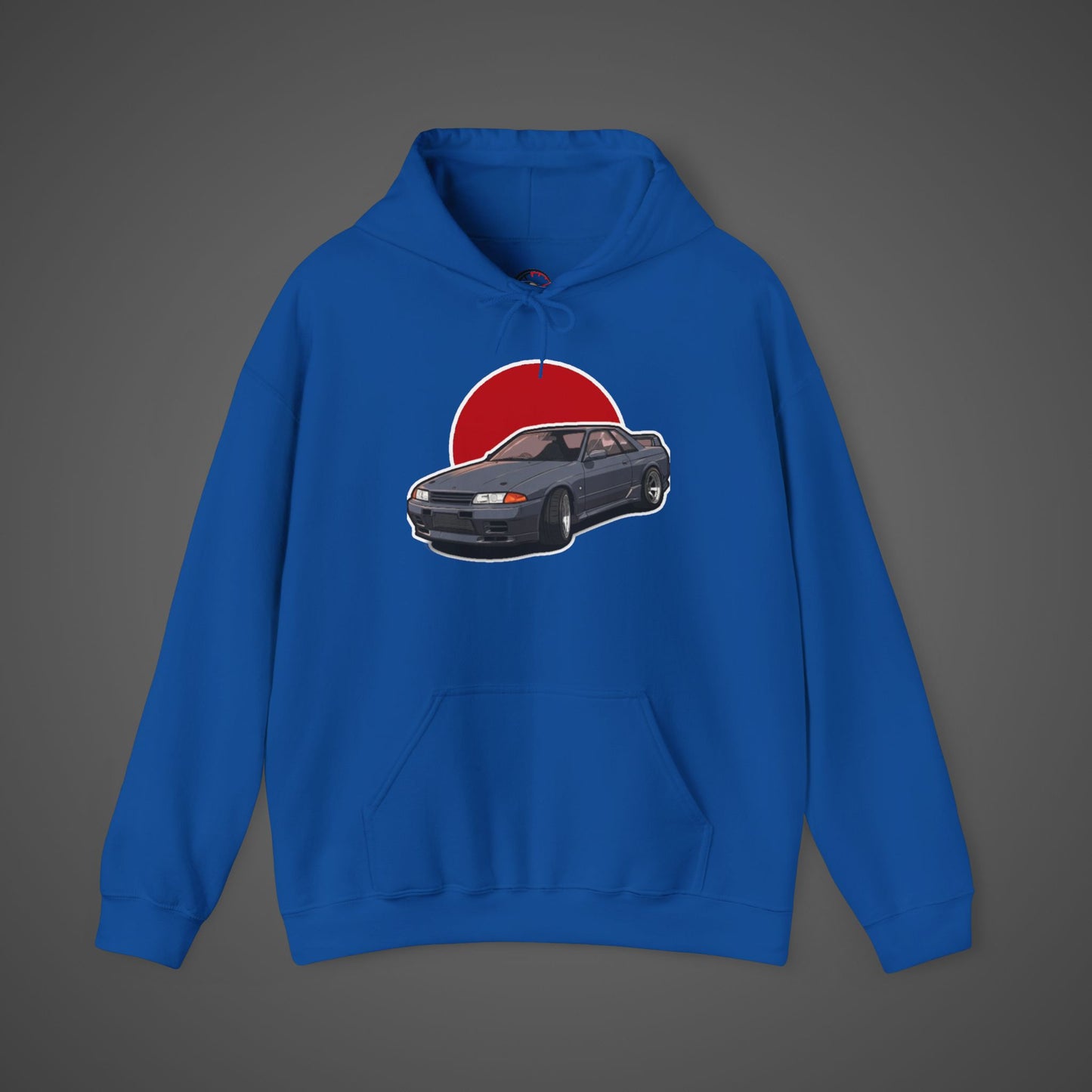 Retro Car Lover Unisex Hoodie - Heavy Blend Sweatshirt with Sun Design