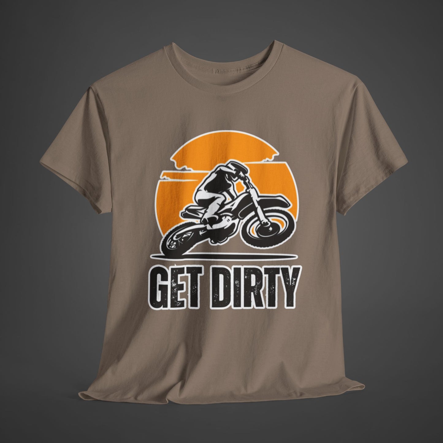 Get Dirty Unisex Heavy Cotton Tee - Perfect for Bikers & Adventurers