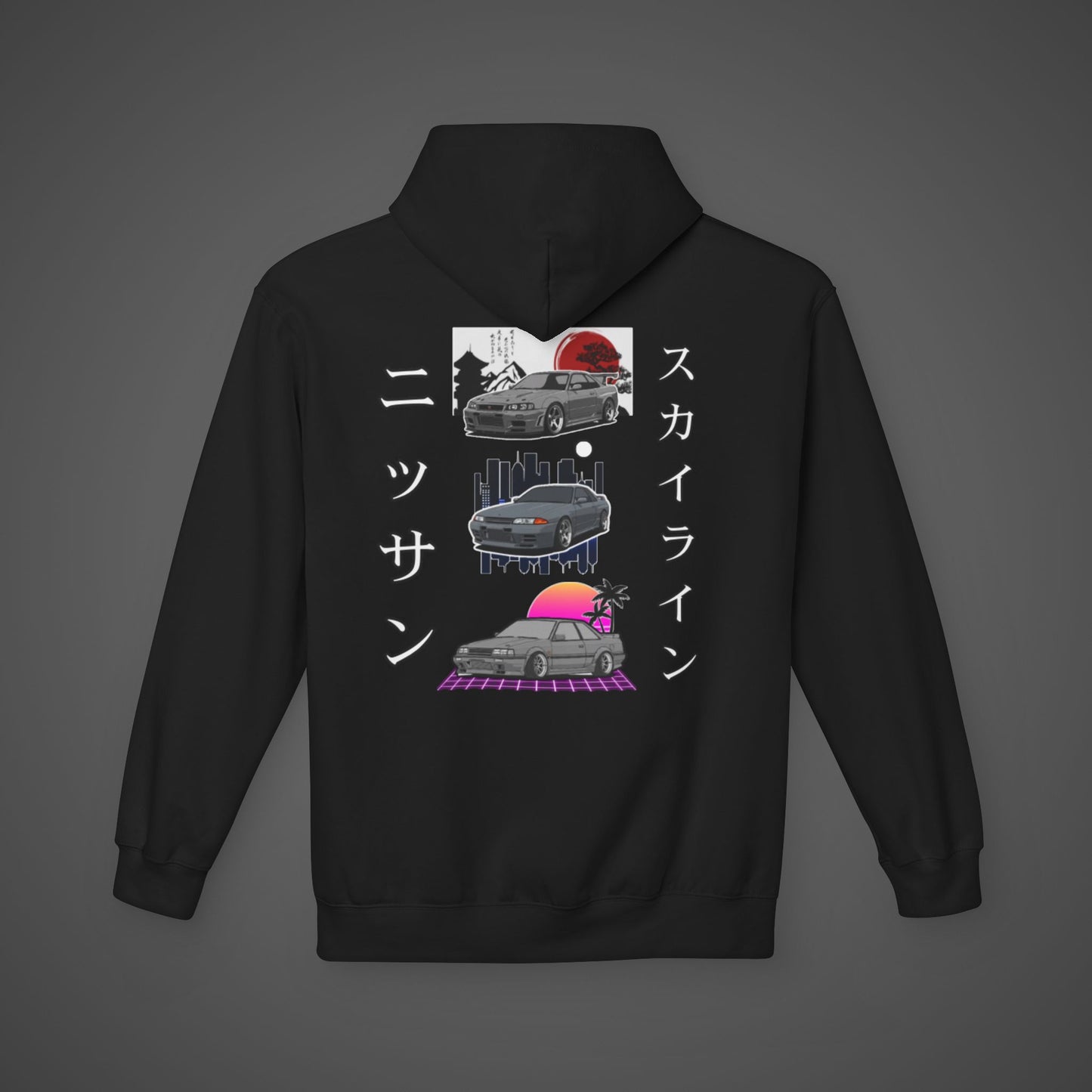 Retro Skyline Graphic Hoodie - Unisex Softstyle Fleece