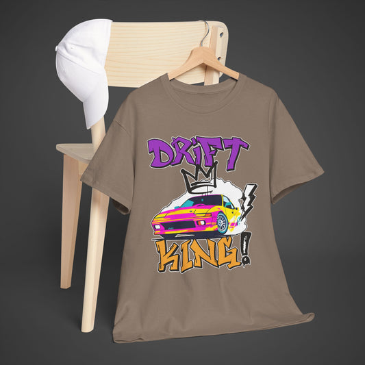 Drift King Unisex Heavy Cotton Tee - Perfect for Car Enthusiasts