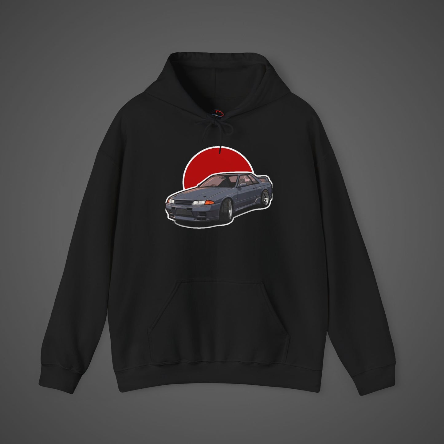 Retro Car Lover Unisex Hoodie - Heavy Blend Sweatshirt with Sun Design
