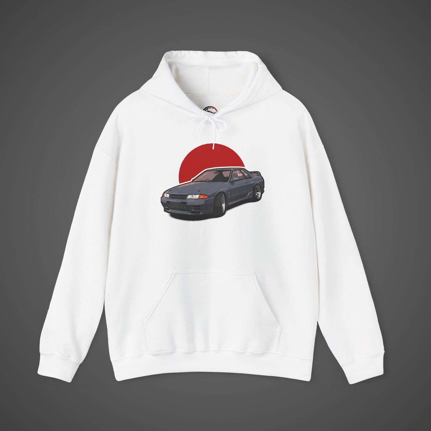 Retro Car Lover Unisex Hoodie - Heavy Blend Sweatshirt with Sun Design