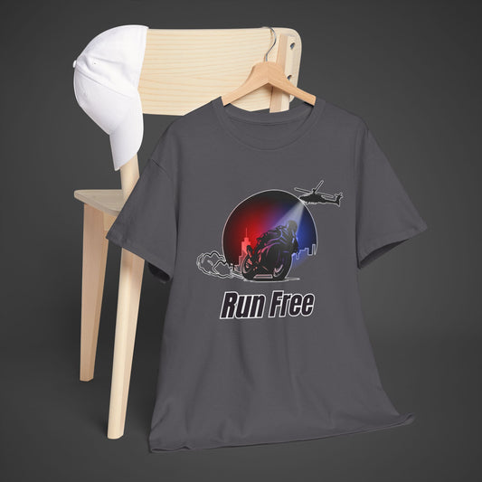 Run Free Unisex Heavy Cotton Tee - Adventure & Freedom Inspired Graphic Shirt