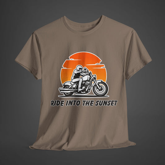 Ride Into the Sunset - Motorcycle Graphic T-Shirt