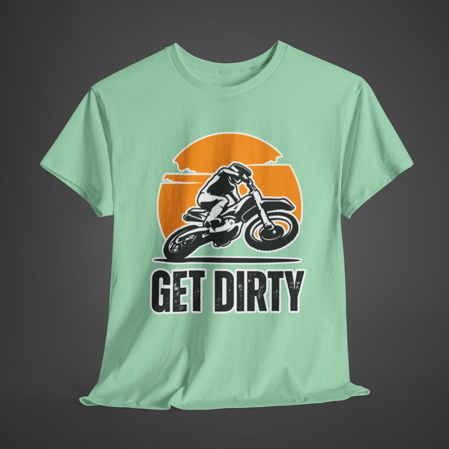 Get Dirty Unisex Heavy Cotton Tee - Perfect for Bikers & Adventurers