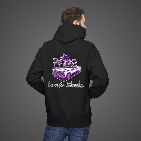 Unisex Softstyle Hoodie - 'Lowrider Paradise' with Palm Trees Design
