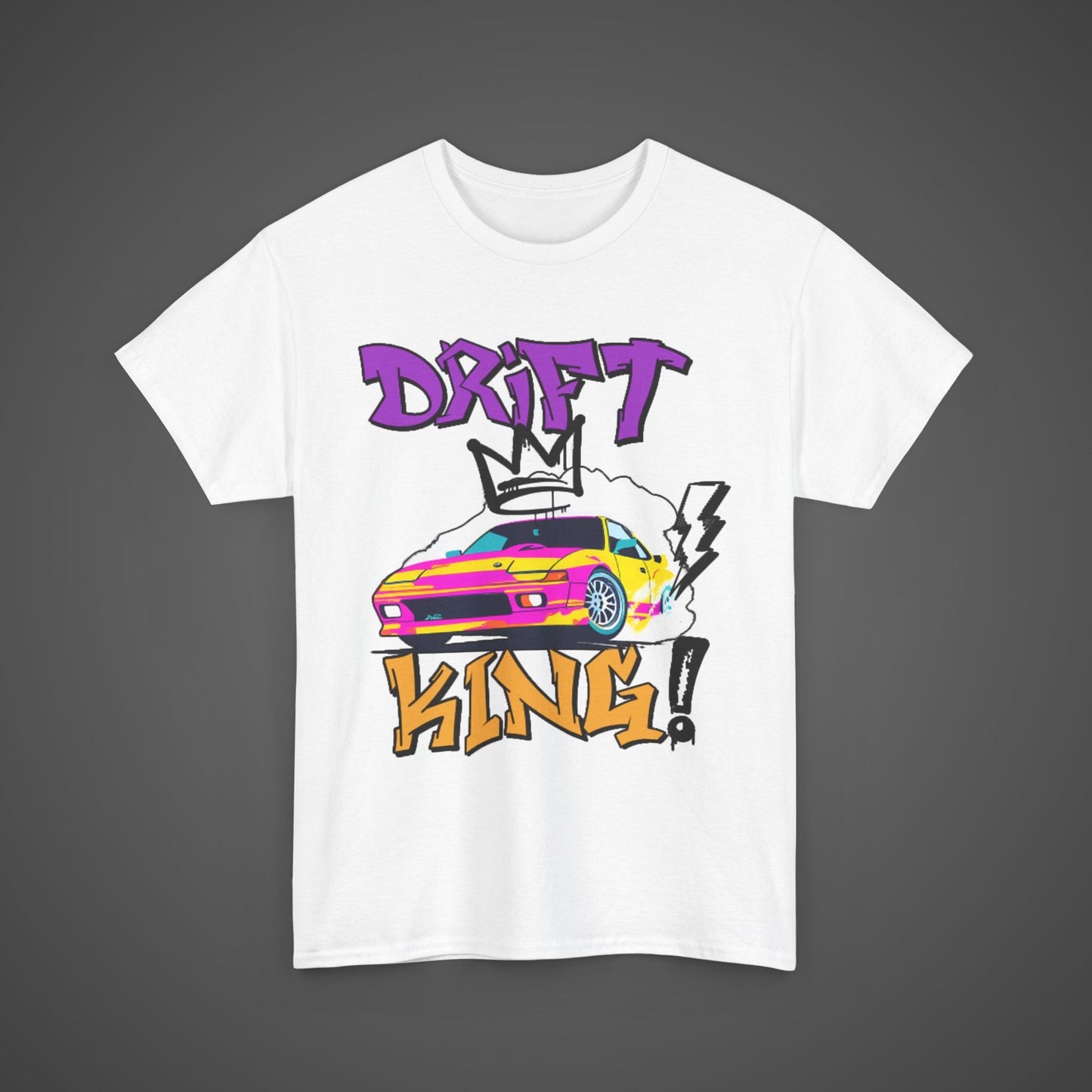 Drift King Unisex Heavy Cotton Tee - Perfect for Car Enthusiasts