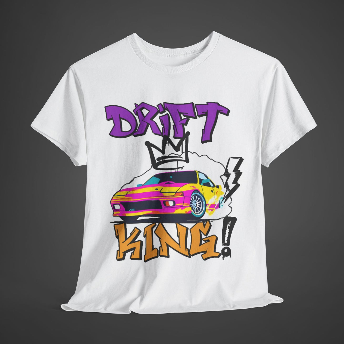 Drift King Unisex Heavy Cotton Tee - Perfect for Car Enthusiasts