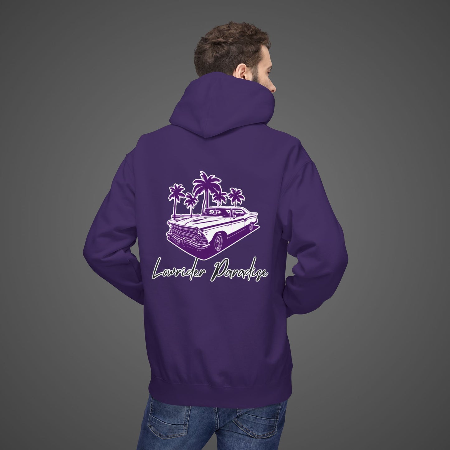 Unisex Softstyle Hoodie - 'Lowrider Paradise' with Palm Trees Design