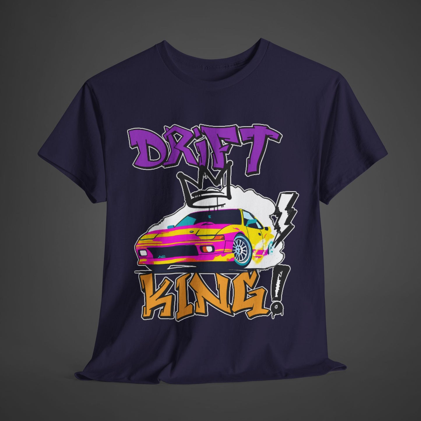 Drift King Unisex Heavy Cotton Tee - Perfect for Car Enthusiasts