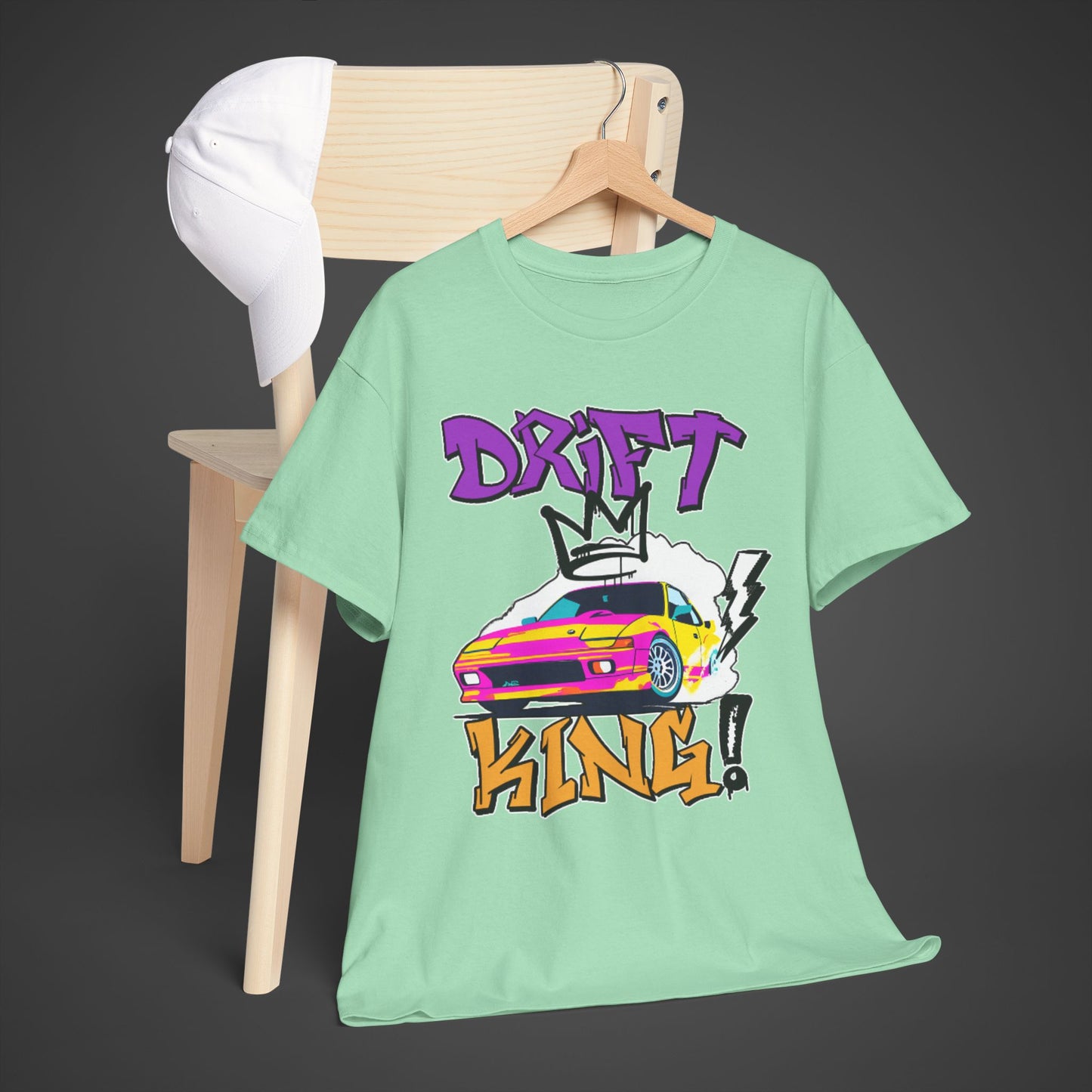 Drift King Unisex Heavy Cotton Tee - Perfect for Car Enthusiasts