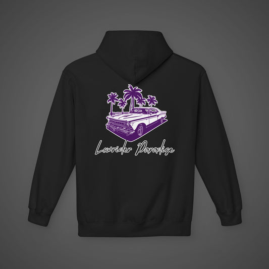 Softstyle Hoodie - 'Lowrider Paradise' with Palm Trees Design