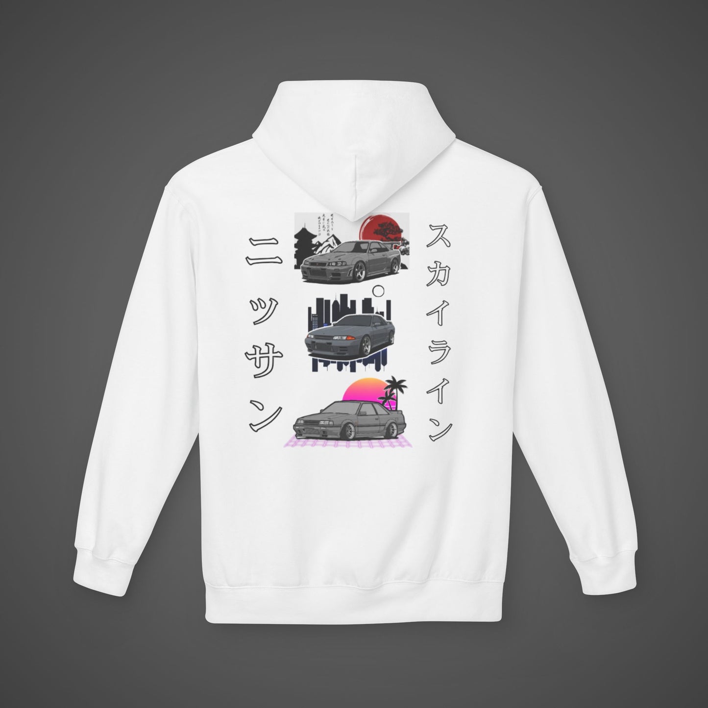 Retro Skyline Graphic Hoodie - Unisex Softstyle Fleece