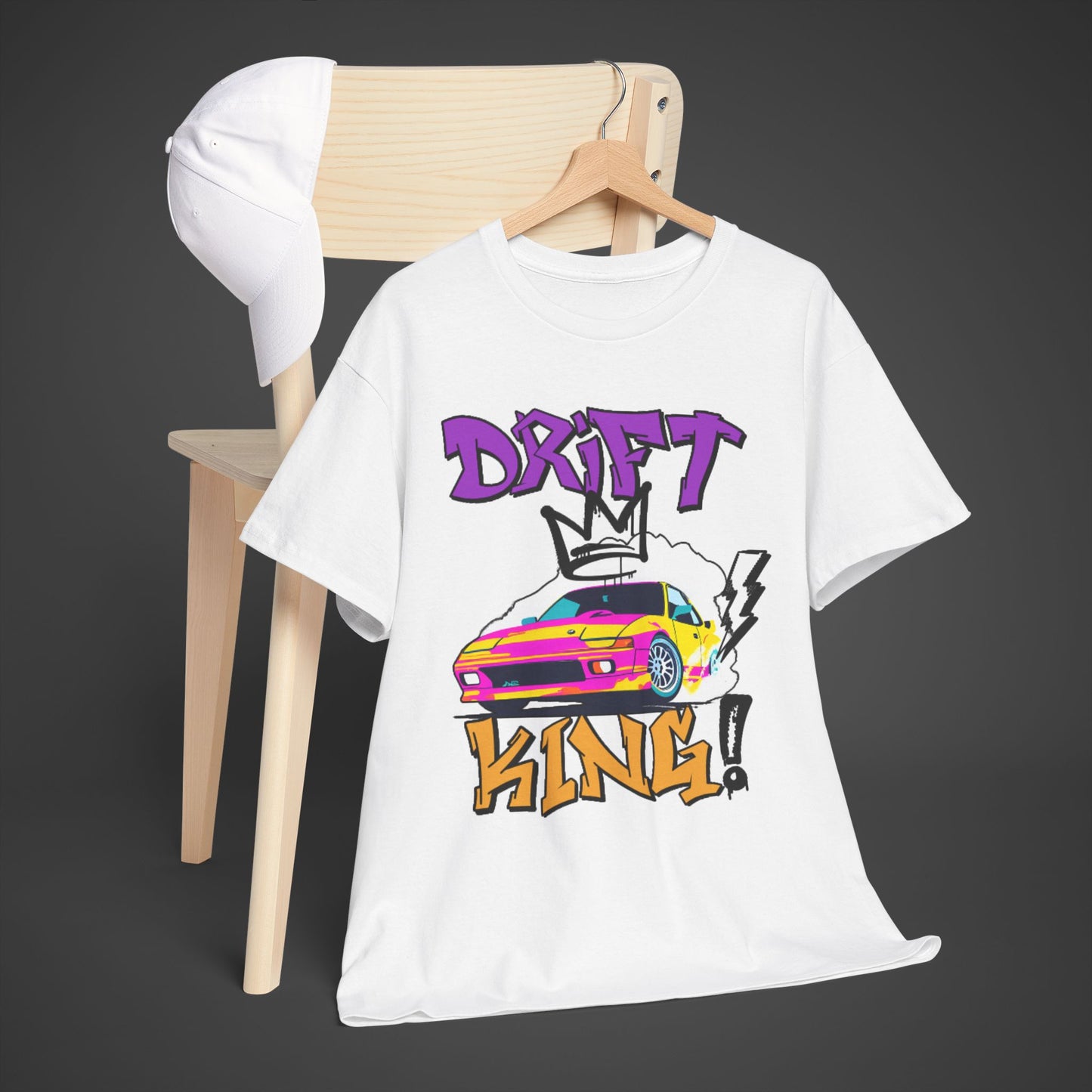 Drift King Unisex Heavy Cotton Tee - Perfect for Car Enthusiasts