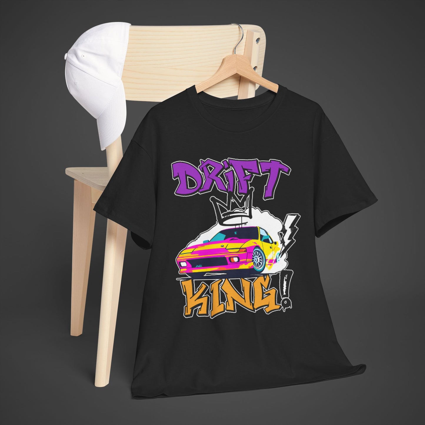 Drift King Unisex Heavy Cotton Tee - Perfect for Car Enthusiasts