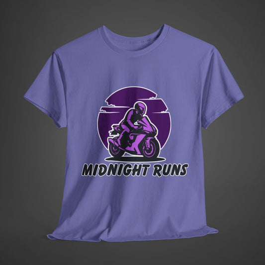 Midnight Runs Unisex Heavy Cotton Tee - Perfect for Night Riders & Adventure Seekers