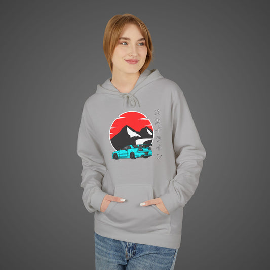 Japanese Skyline Graphic Hoodie - Unisex Softstyle Fleece for Car Enthusiasts