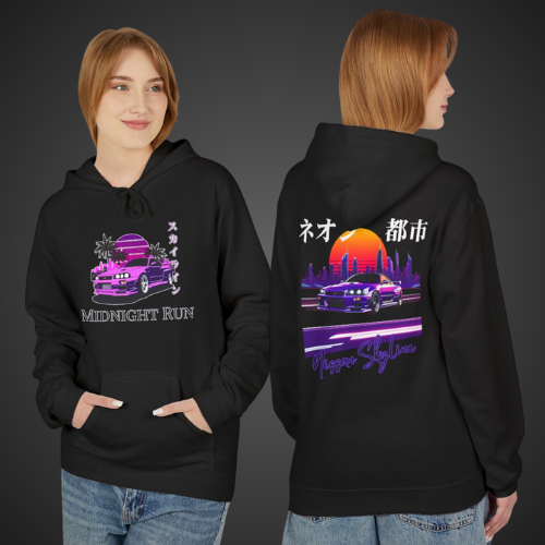 Retro Midnight Run Skyline Fleece Hoodie