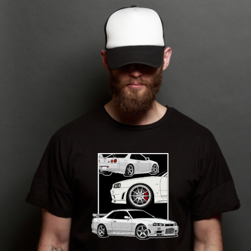 Vintage Trio Skyline R34 Design Tee